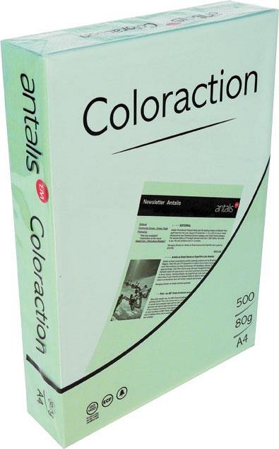 Hartie color pentru copiator, A4, 80 g/mp, coala, verde padure, Coloraction