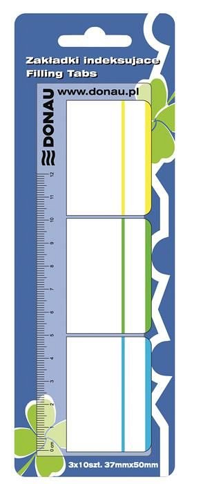 Index plastic Donau,37x50mm,3x10file,rigla