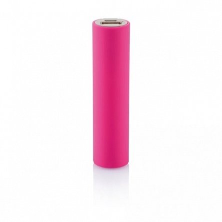 Baterie externa 2200mAh Loooqs, cilindrica, roz