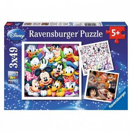 Puzzle Disney clasic,3x49 pcs