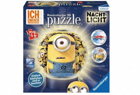 Puzzle 3D Minions,Night edition,72 pcs