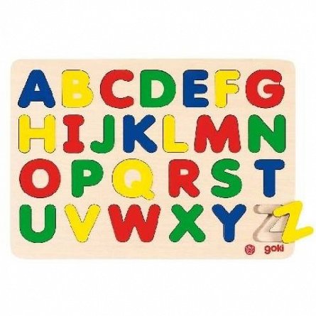 Puzzle lemn,alfabet,26pcs,30x21cm,Goki