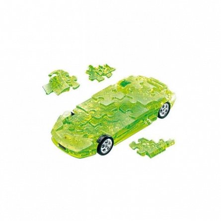 Puzzle 3D, masina Lamborghini, verde transparent, plastic