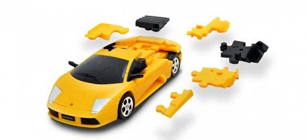 Puzzle 3D,masina,Lamborghini,galben mat,plastic