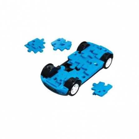 Puzzle 3D, masina Mini Copper, albastru, plastic