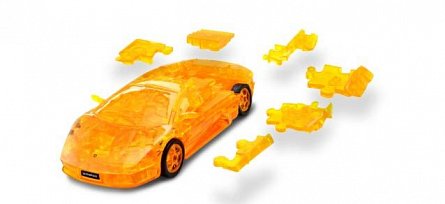 Puzzle 3D,masina,Lamborghini,galben transp,plastic