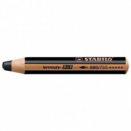 Creion colorat Stabilo Woody 3in1, negru