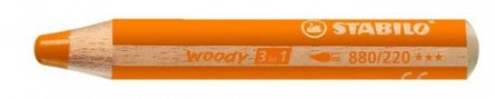 Creion colorat,3in1,Stabilo Woody,portocalii
