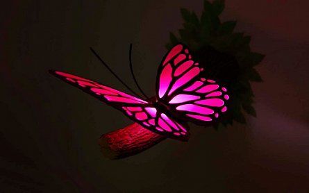 Lampa de perete 3DlightFX Fluture Roz