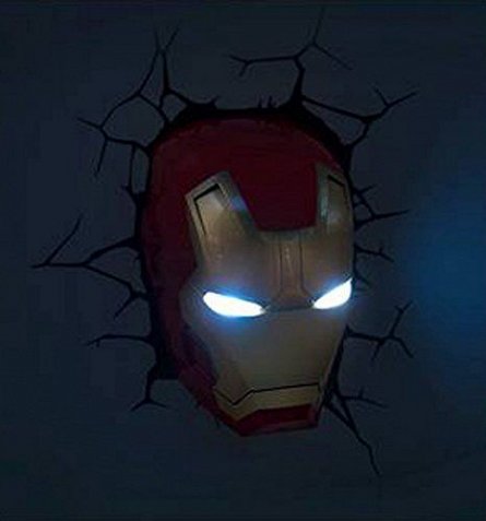 Lampa de perete 3DlightFX Masca IronMan - Marvel