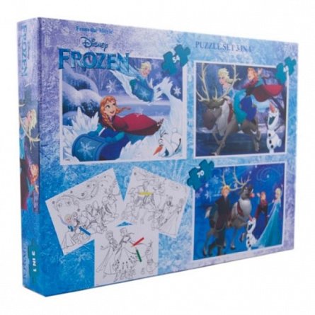 Puzzle 3buc/set,coloriaj,Frozen
