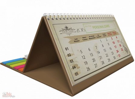 Calendar birou,notite repoz,Vintage,auriu 2016