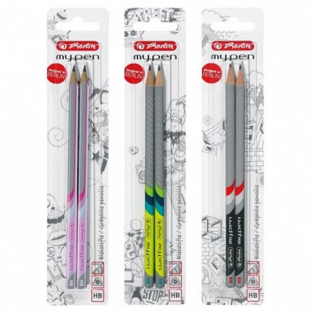 Creion grafit Herlitz, set 2 bucati, HB, fara radiera, my.pen