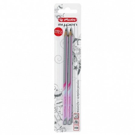 Creion grafit Herlitz, set 2 bucati, HB, fara radiera, my.pen
