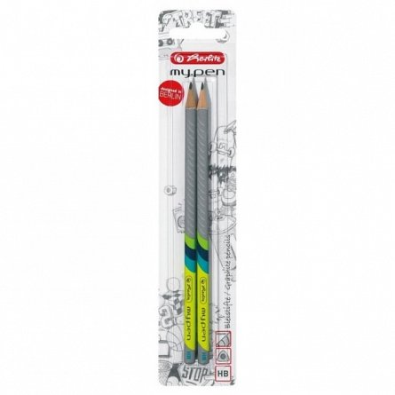 Creion grafit Herlitz, set 2 bucati, HB, fara radiera, my.pen