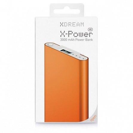Baterie externa 3000mAh XDream X-Power XS, portocaliu