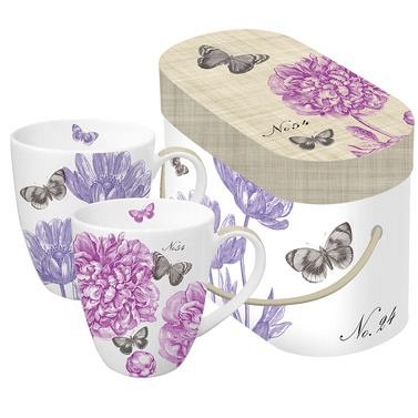 Mug Set GB Peonies & Butterflies