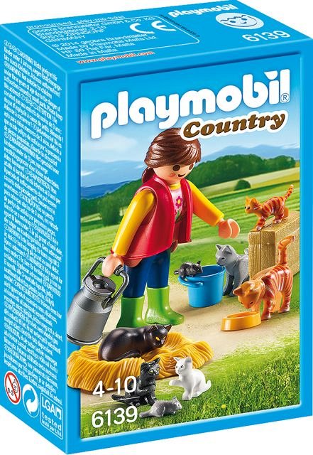 Playmobil-Country,Femeie, familie de pisici