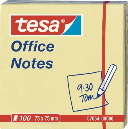Notite adezive Tesa, 75 x 75 mm, 100 file, galben
