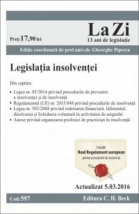 LEGISLATIA INSOLVENTEI LA ZI COD 597 (ACT 05.03.2016)