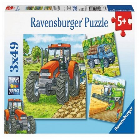 Puzzle Ravensburger - Utilaje agricole, 3x49 piese
