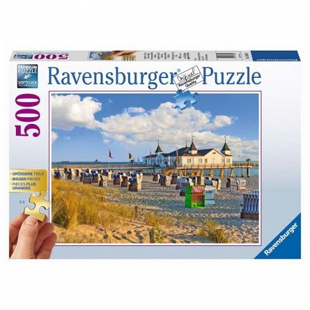 Puzzle Ravensburger - Sezlonguri pe plaja, 500 piese