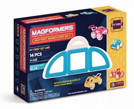 Magformers,set constructie,magnetic,20pcs,my first,masina,albastra