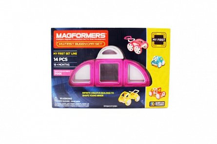 Magformers,set constructie,magnetic,20pcs,my first,masina,roz