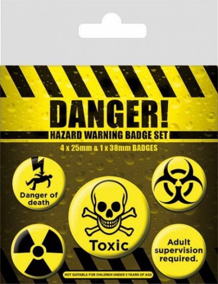 Set 5 insigne Danger! (Hazard Warning)