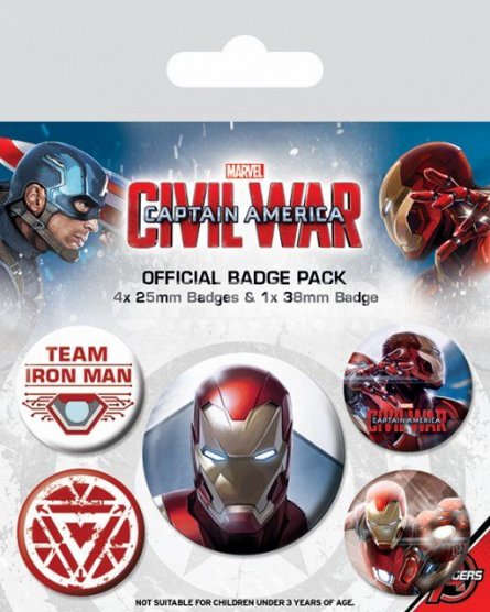 Set 5 insigne Captain America Civil War (Iron Man)
