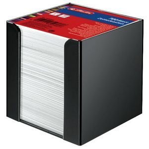 Cub hartie Herlitz, 90 x 90 mm, 80 g, 700 file, alb, cu suport negru