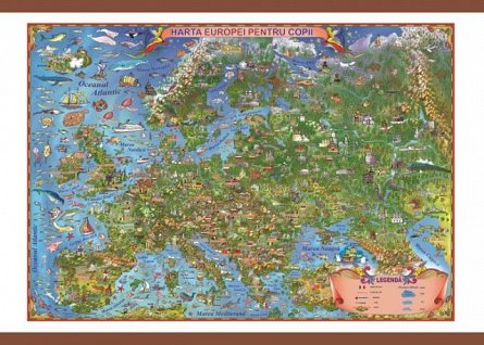 Harta Europei pentru copii,70/100cm
