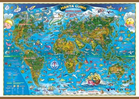 Harta lumii pentru copii,50/70cm