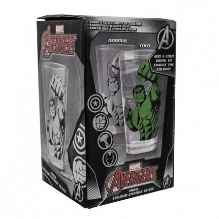 Pahar termosensibil Hulk - Marvel, 450ml, sticla