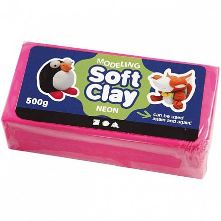 Plastilina Soft Clay,500g,roz neon