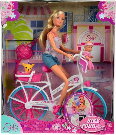 Papusa Steffi,plimbare pe bicicleta,set