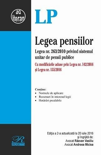 LEGEA PENSIILOR - EDITIA A 2-A (2016-07-20)