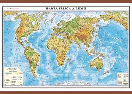 Harta lumii,fizica,70x100cm