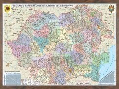 Harta Romania,administrativa,47x60cm,3D