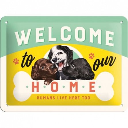 NA Placa 15x20 26210 Welcome Puppies