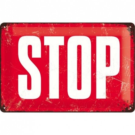 NA Placa 20x30 22252 Achtung-STOP