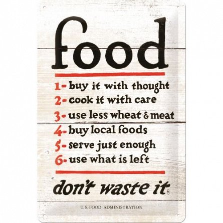 NA Placa 20x30 22254 Food Don't Waste It