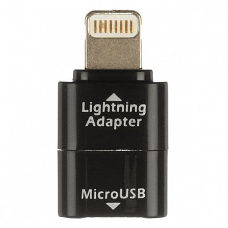 Adaptor mufa MicroUSB - Lightning, Kit Charge, Negru