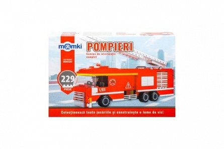 Momki-constructie,Pompieri,camion interventie,229pcs