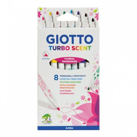 Markere pt copii,Giotto Turbo parfumate,8buc/set