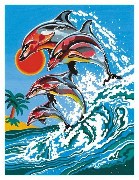 Pictura pe numere,Junior,Dolphins