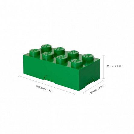Cutie pentru sandwich LEGO 2x4, verde inchis