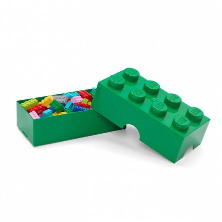 Cutie pentru sandwich LEGO 2x4, verde inchis