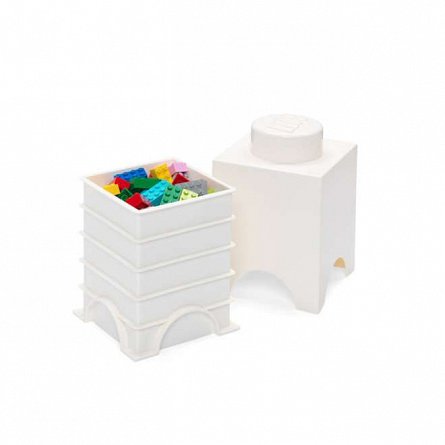 Cutie depozitare LEGO patrata, 1x1, alb