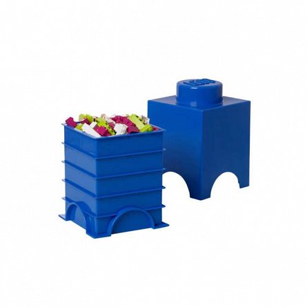 Cutie depozitare LEGO patrata, 1x1, albastru inchis